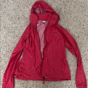 Columbia Women's Bright Pink Hooded Rain Jacket